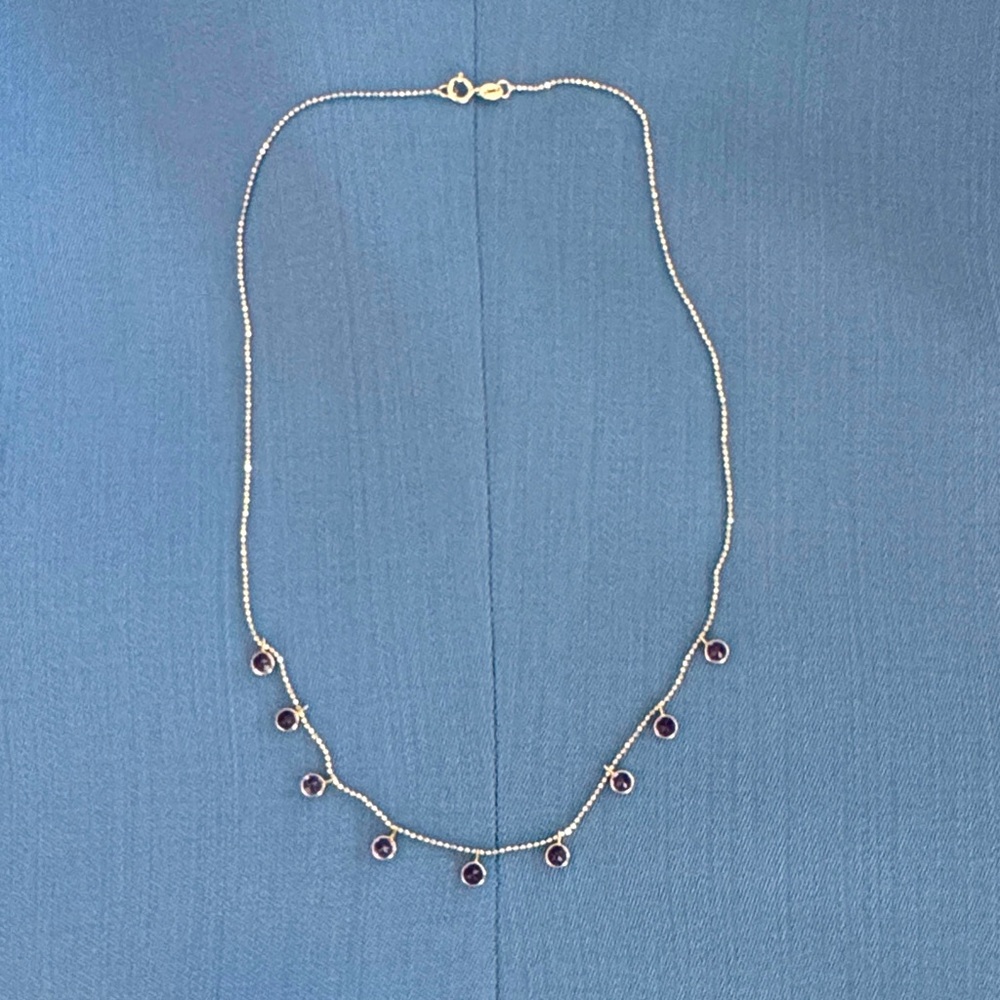 14 karat white gold and amethyst necklace. - Picture 2 of 6